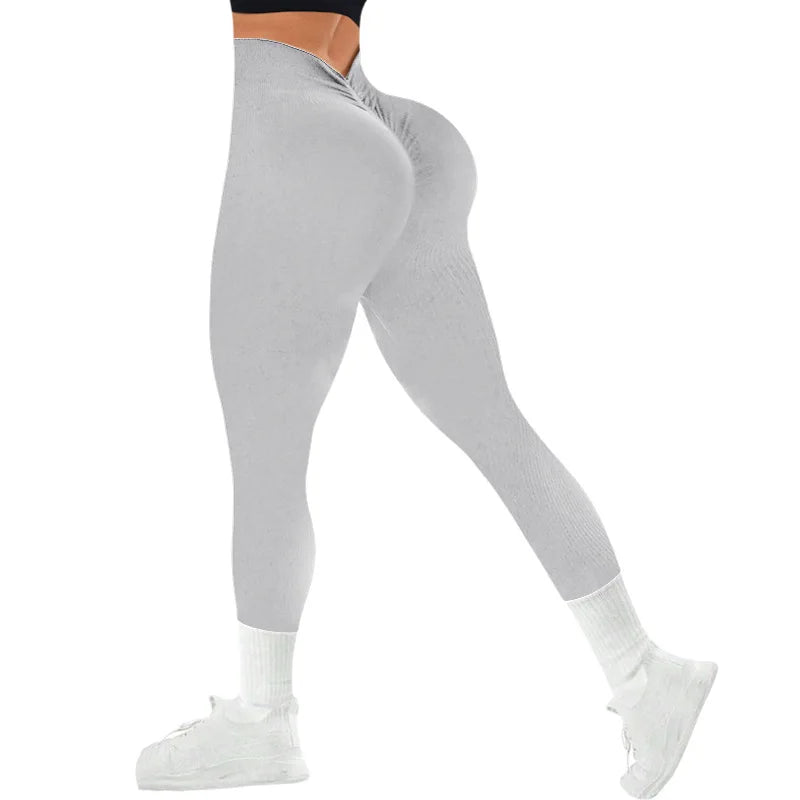 V High Waist Seamless Yoga Pants - Butt Lifting Leggings