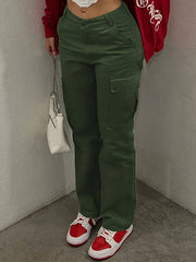 Baggy Cargo Jeans in polyester-cotton denim blend, woven finish