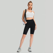 Y-back sports bra with four-way stretch fabric for flexible movement
