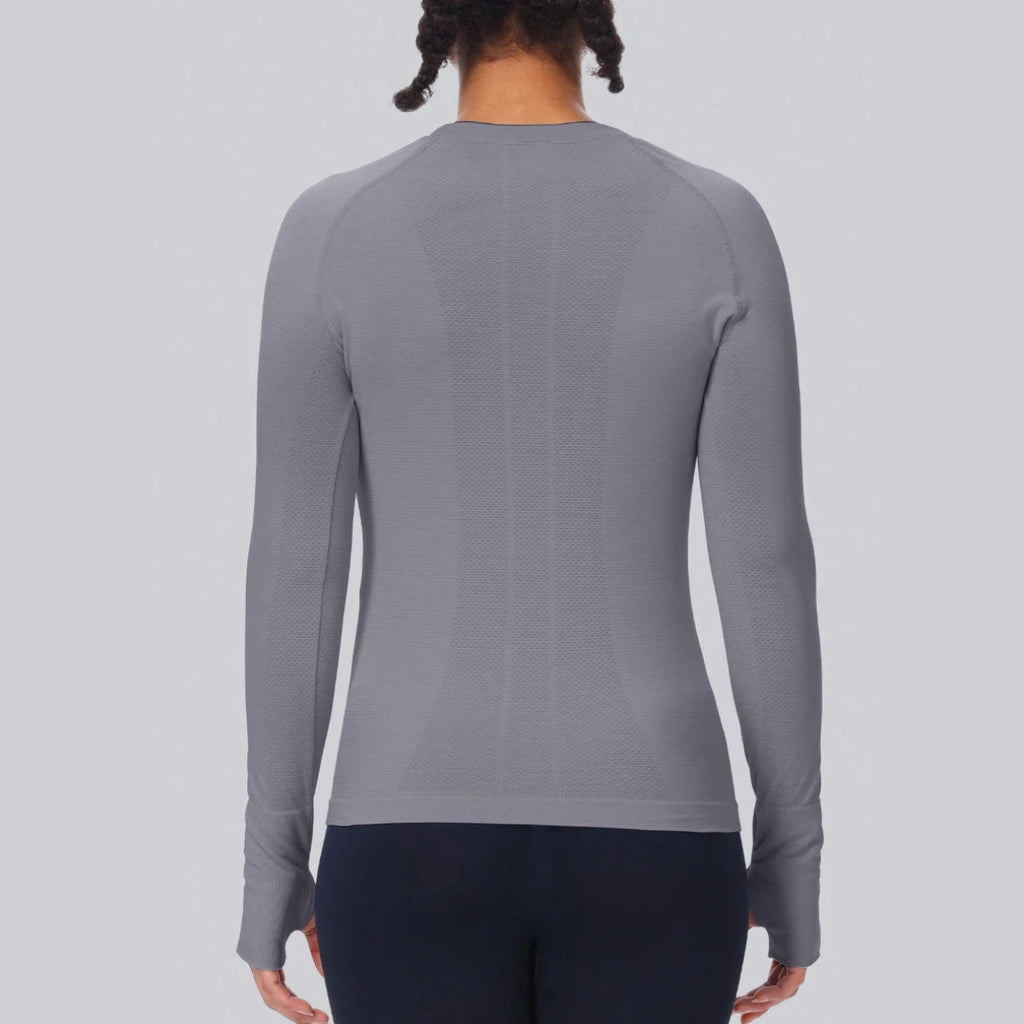 Women's Long-Sleeved Seamless Workout Tops Breathable Yoga Top with Thumb Holes for Running & Yoga