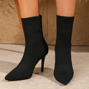 Knit ankle sock boots with rubber outsole for grip