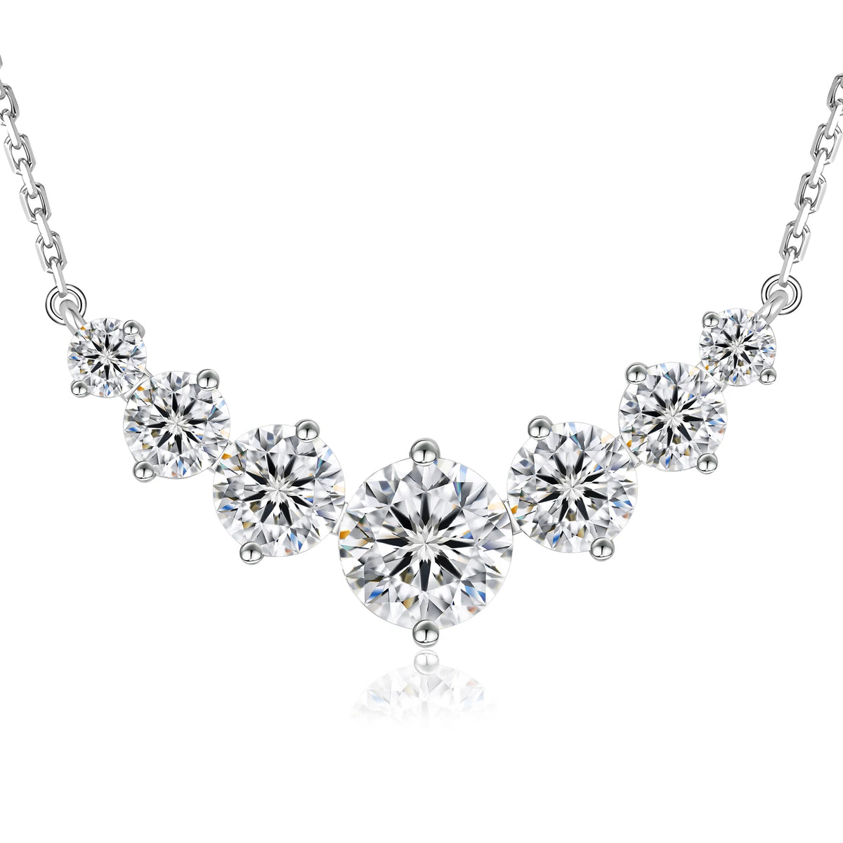 Maanga Moissanite Necklace with 1.7ct heart pendant in S925 sterling silver