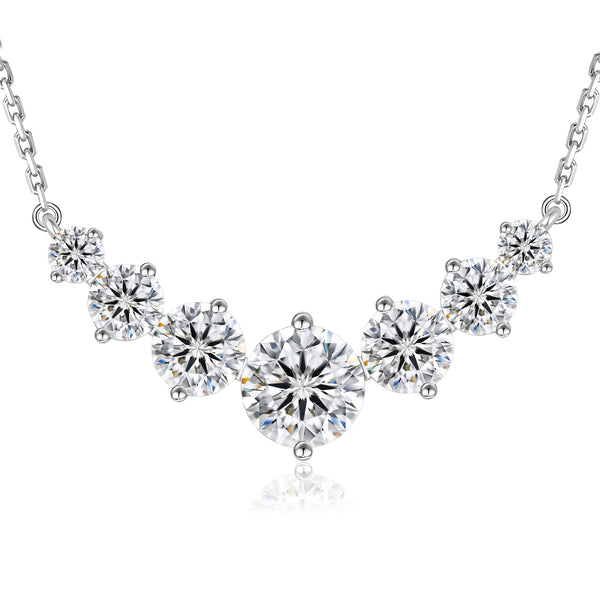 Gold Necklace with 1.7ct Moissanite Heart Pendant in S925 Silver
