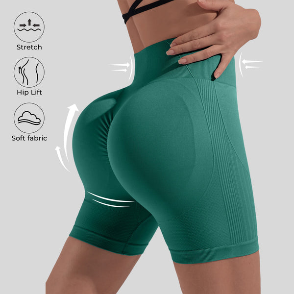 Scrunch Butt Workout Shorts for Women — Seamless 4" Yoga Shorts