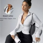 Zip-up yoga jacket with lightweight breathable seamless feel