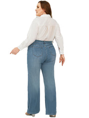 Relaxed vintage flare jeans with lived-in stone wash