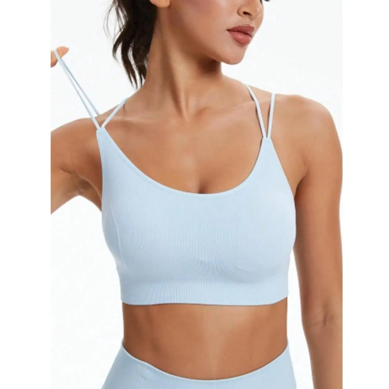 Women's Seamless Breathable Yoga 2 Piece Sets High Support Crisscross Straps Backless Sports Bra Butt Lifting Pants