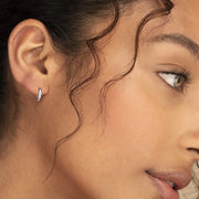 5A cubic zirconia round stud earrings with polished claw-set stones