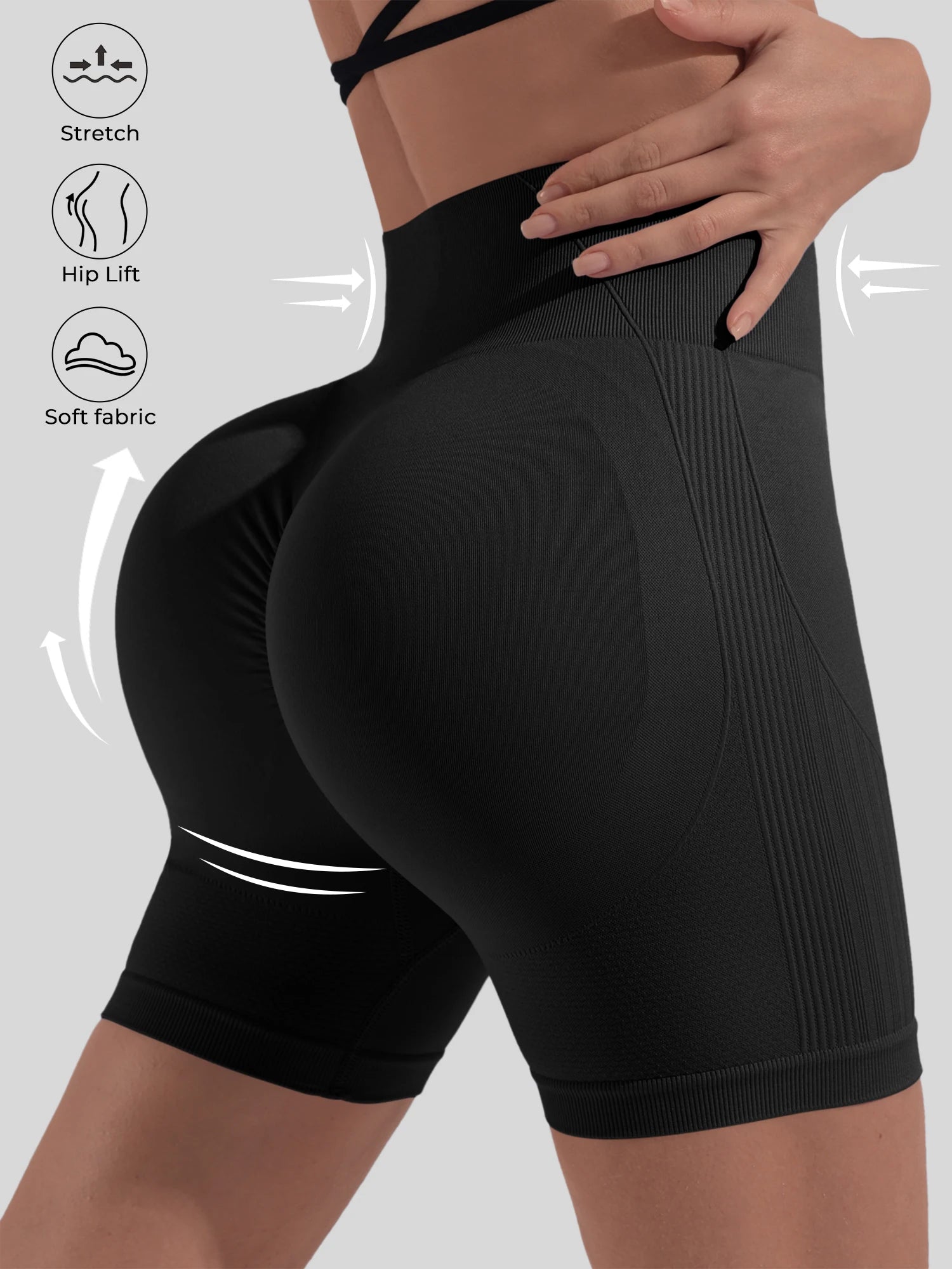 Scrunch Butt Workout Shorts for Women — Seamless 4" Yoga Shorts