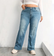 Light Blue washed baggy flare boyfriend jeans