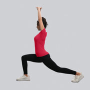 Breathable short sleeve gym top with four-way stretch that moves with every rep