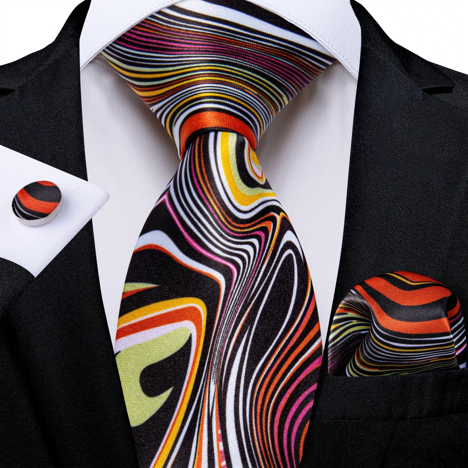 Free Shipping Business Design Jacquard Paisley Mens Silk Tie Gift Tie Cufflinks Hanky 3pc One Set