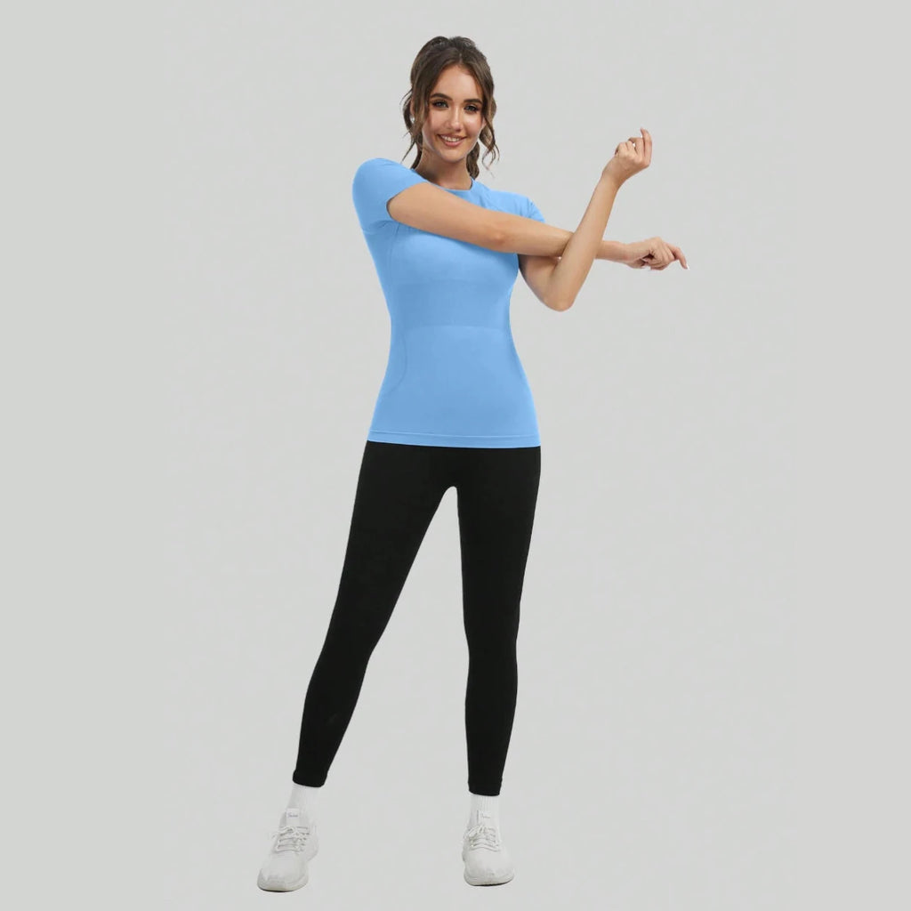 Workout Shirts for Women, Workout Tops for Women, Yoga Short Sleeve Shirts Soft Seamless Gym Shirts