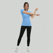 Soft spandex and nylon blend workout shirt that wicks moisture