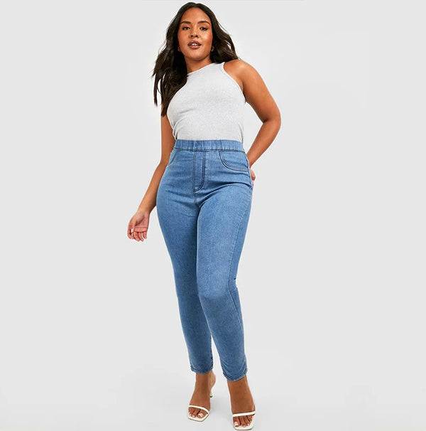 Mid-Waist Stretch Denim Skinny Jeans