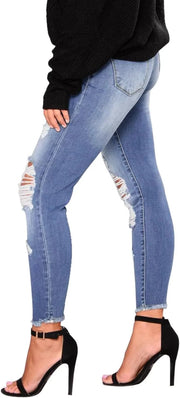High rise skinny black jeans in cotton spandex stretch blend