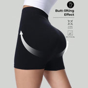 Maanga high-waisted yoga shorts with tummy-control waistband