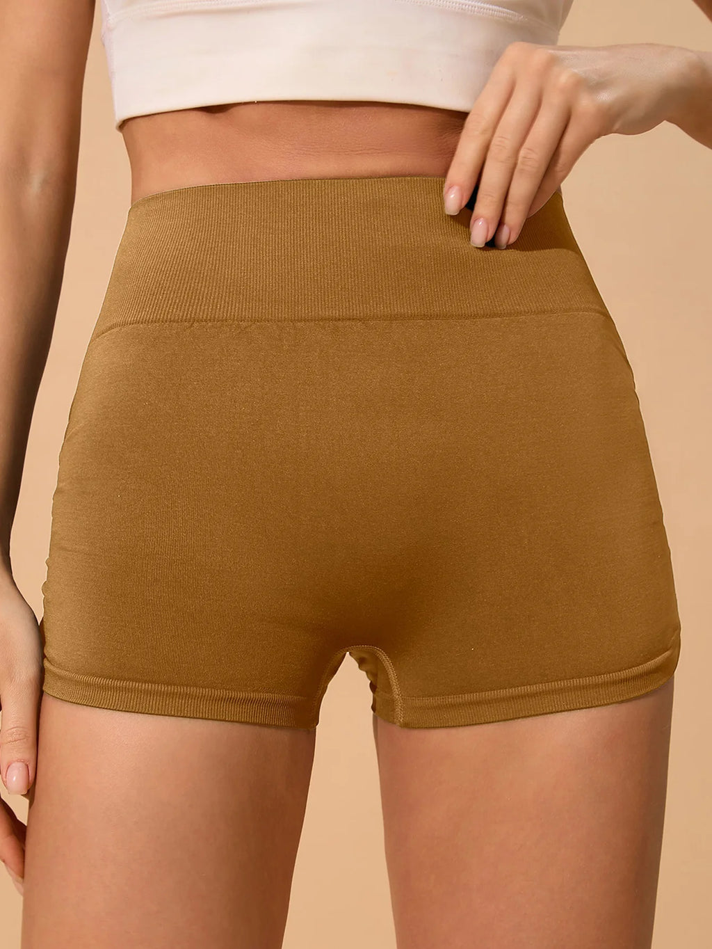 Womens Seamless Fitted High Waist Yoga Shorts Scrunch Butt Lifting 3''- Medium Waisted Booty Workout Volleyball  Shorts