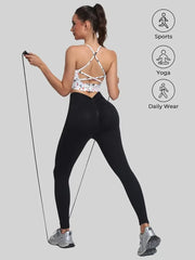 Lightweight Spandex and Nylon floral sports bra