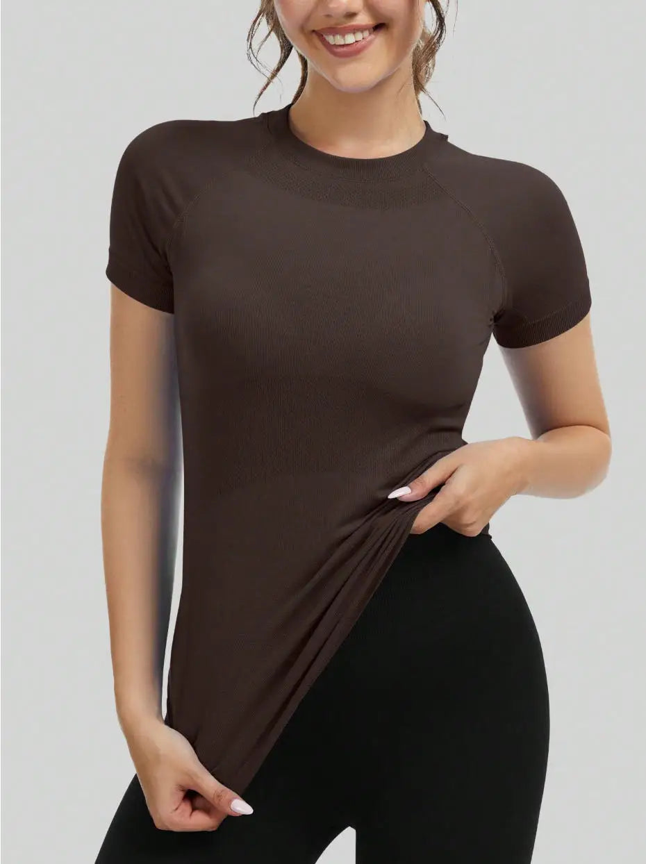 Seamless Workout Shirts for Women — Soft Yoga Gym Top