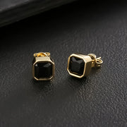 Iced-out CZ studs 7MM square face, versatile wear