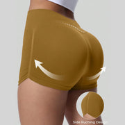 High waist yoga shorts with ruched scrunch-butt back detail