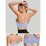 High-support sports bra with breathable spandex and nylon blend