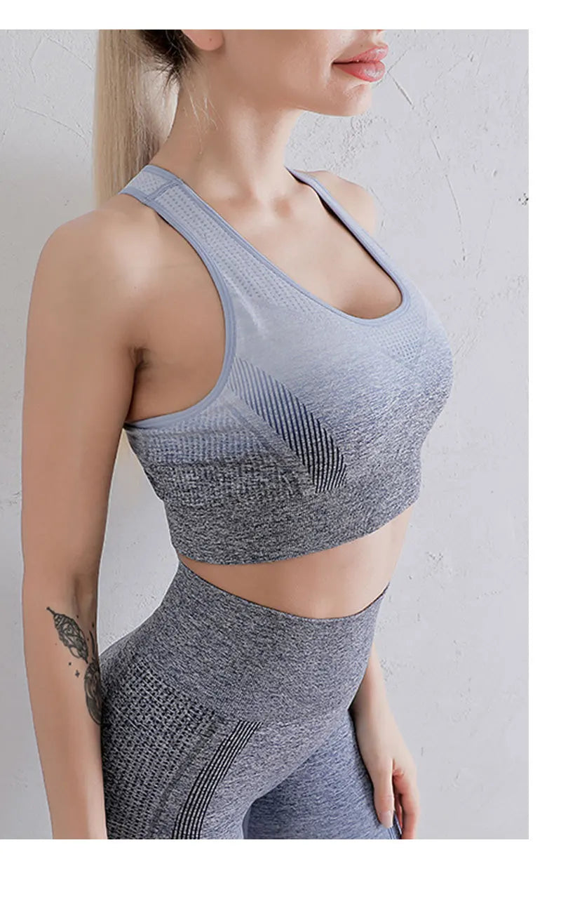 Women's Seamless Tie-Dye Yoga Bra High Elastic Breathable Quick-Dry Sports Bra for Fitness Running