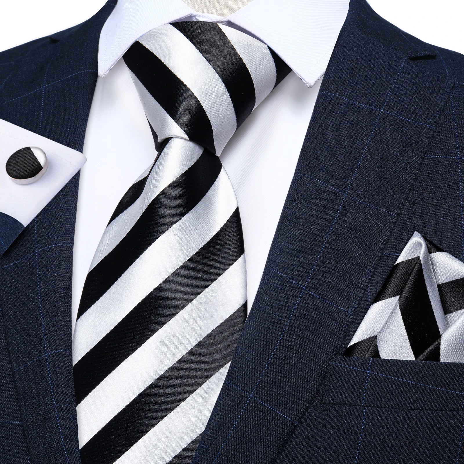 Free Shipping Business Design Jacquard Paisley Mens Silk Tie Gift Tie Cufflinks Hanky 3pc One Set