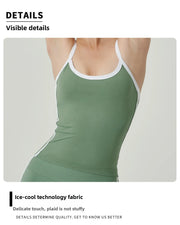 Yoga racerback tank with four-way stretch fabric