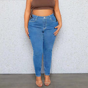 Stretch skinny jeans with tapered pencil leg and vintage washed finish