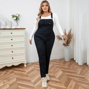Denim bib overalls with adjustable bib and functional front pockets