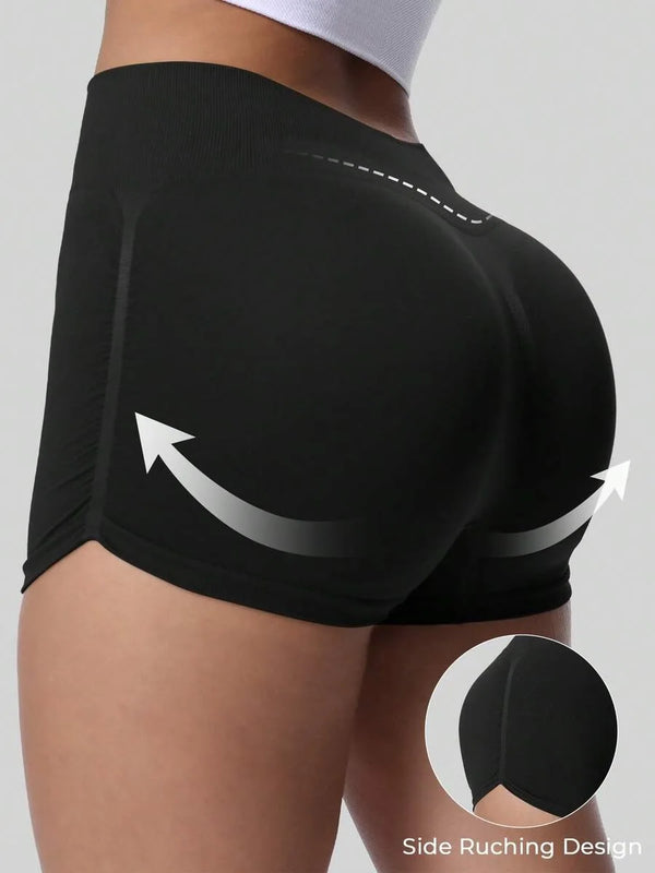 Seamless High Waist Yoga Shorts with Scrunch Butt Lift