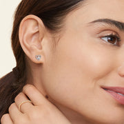 Lightweight 925 silver heart moissanite studs for everyday wear