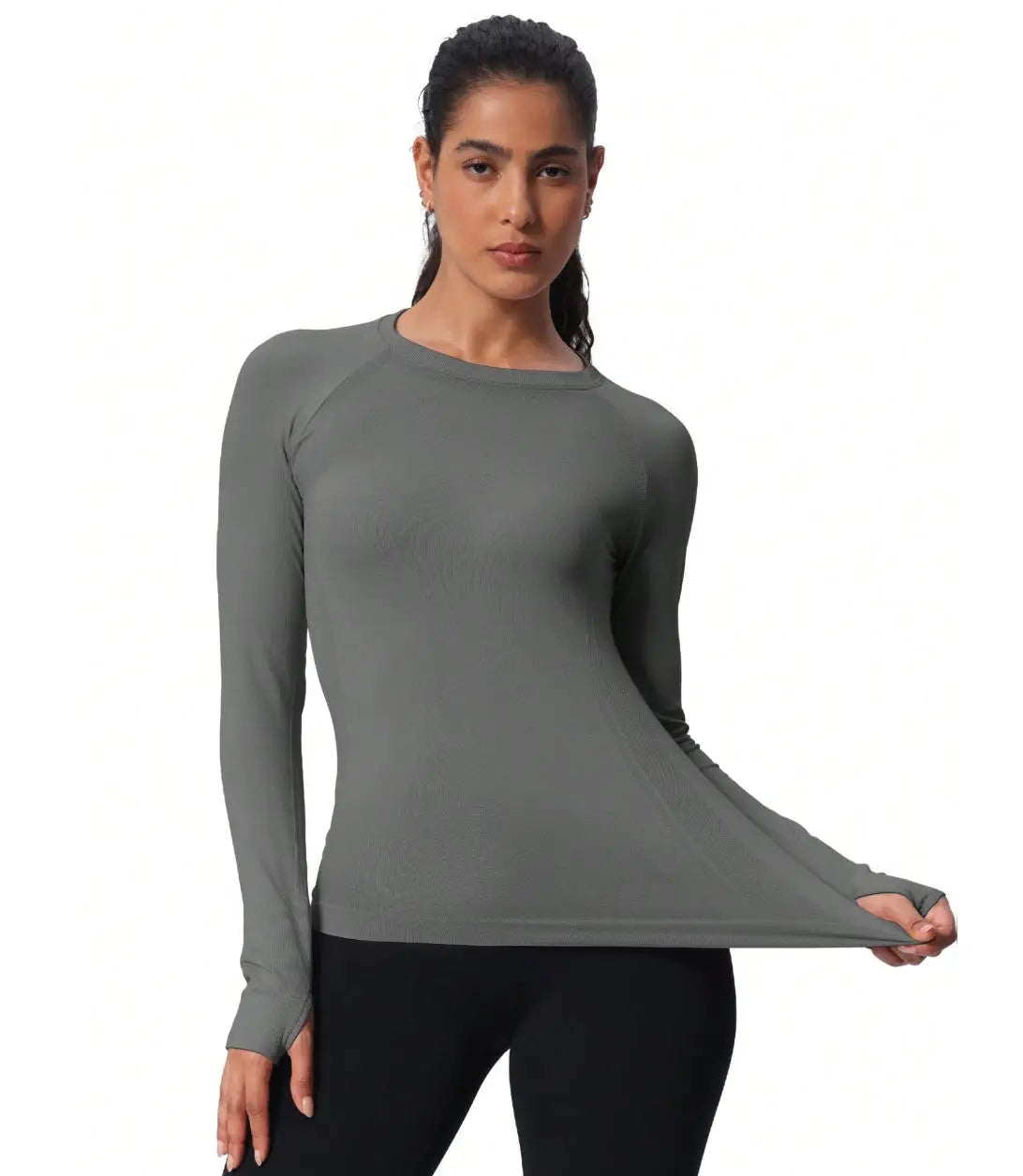 Women's Seamless Gym Athletic Shirts Long Sleeve Workout Tops Quick Dry Yoga Tops-Lightweight & Breathable