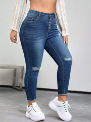 Plus size skinny jeans with comfortable stretch denim