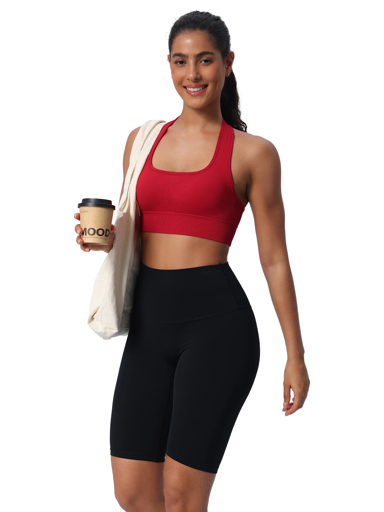 Women Seamless Breathable High Support Yoga Sports Bra for Removable Pads Push-Up