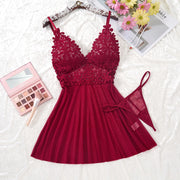 Maanga sheer mesh lace lingerie set with embroidered detail and bow accent