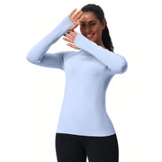 Seamless spandex-nylon blend workout top for training