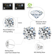 Moissanite Studs in 14K gold plated finish
