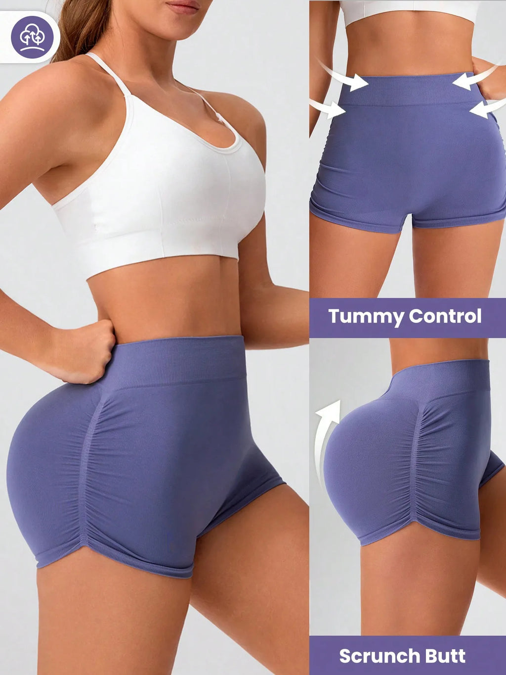 Workout Shorts for Women Scrunch Butt Lifting 3''- Medium Waisted Booty Workout Volleyball Yoga Seamless Shorts