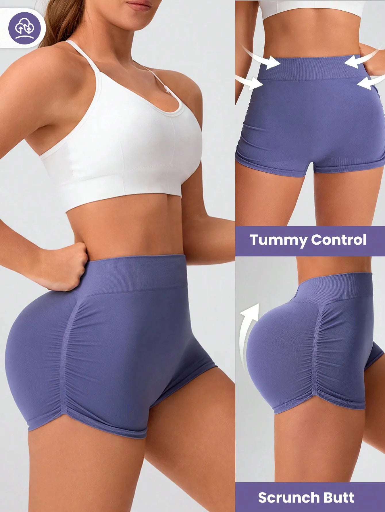 Workout Shorts for Women Scrunch Butt Lifting 3''- Medium Waisted Booty Workout Volleyball Yoga Seamless Shorts