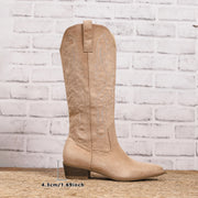 Maanga retro knee-high boots with full leg coverage