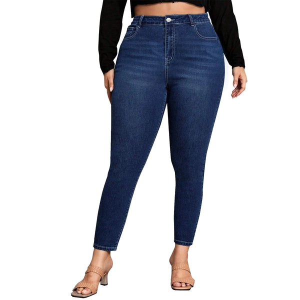 Dark Blue Stretch Skinny Jeans