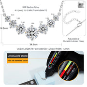 Dainty moissanite heart necklace on a light cable chain