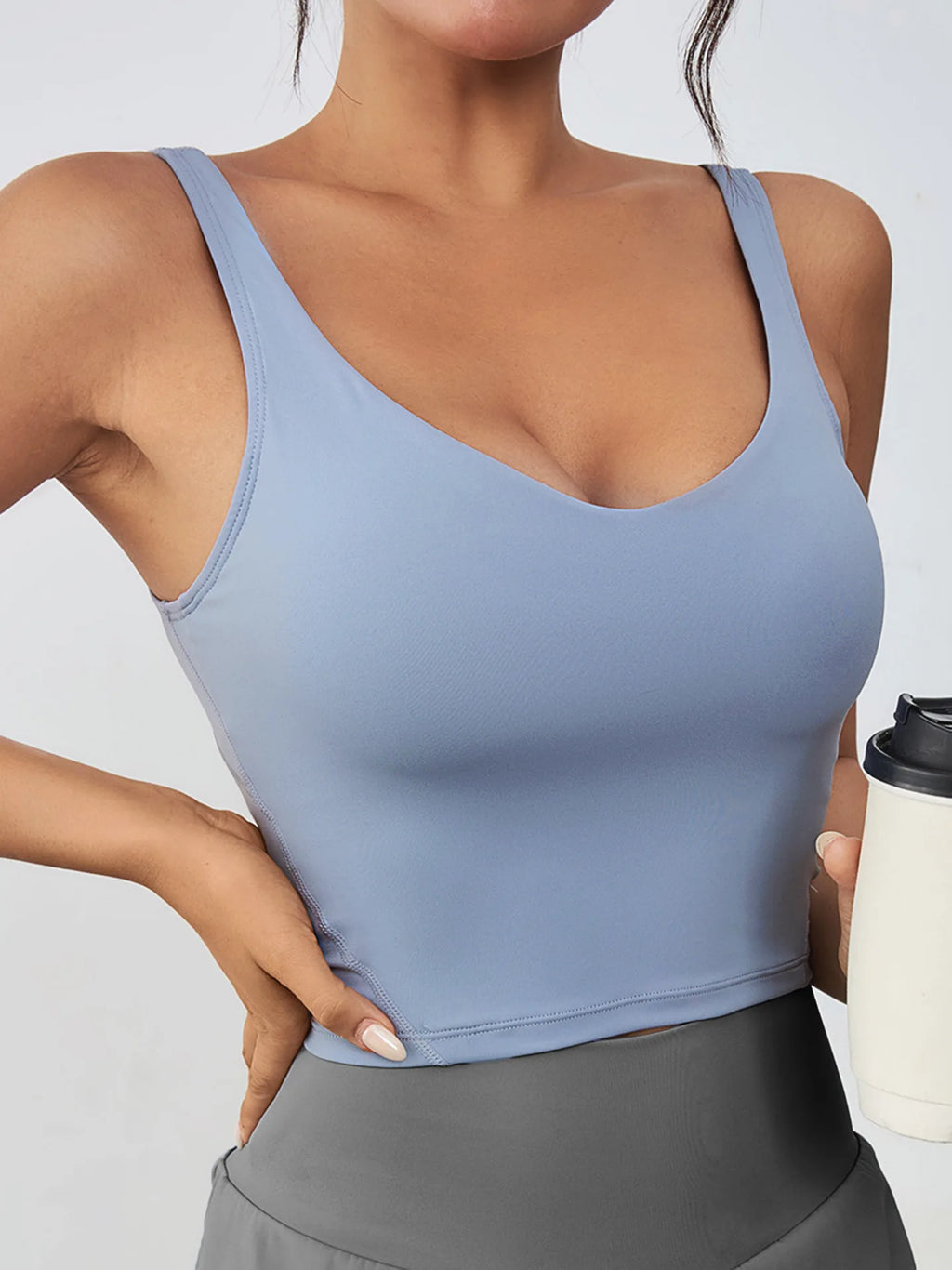 Women's Breathable High Support Yoga Sports Bra With Removable Chest Pads Lightweight Sleeveless Tank Tops for Workout Running