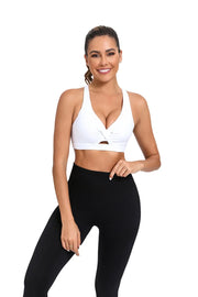 White women's lightweight breathable sports bra yoga vest