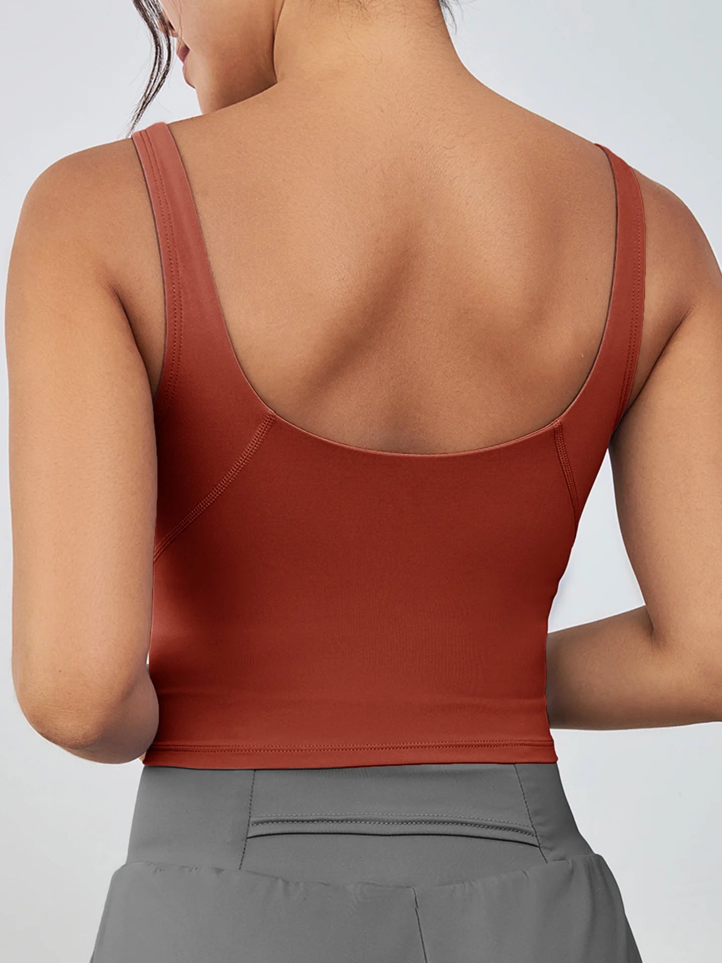 Women's Breathable High Support Yoga Sports Bra With Removable Chest Pads Lightweight Sleeveless Tank Tops for Workout Running