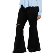Plus size flared jeans with wide-leg vintage-inspired silhouette