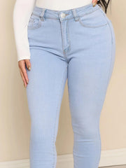 Stretch denim pencil pants with slim skinny-fit leg
